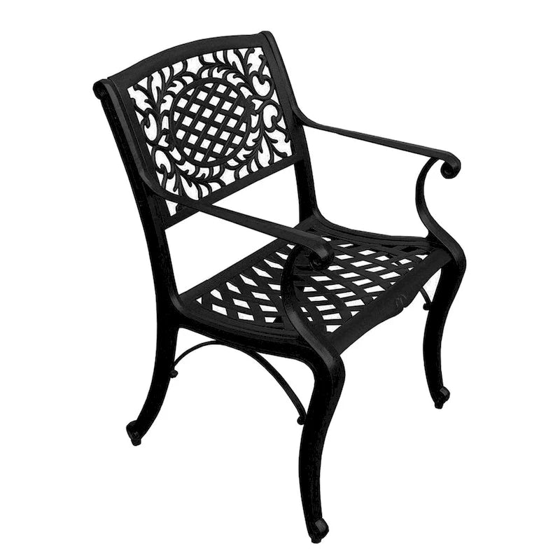 Ensemble de salle à manger rond en treillis de maille d'extérieur de 48 pouces avec quatre chaises - S/O