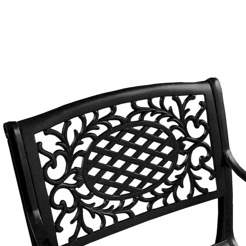 Ensemble de salle à manger rond en treillis de maille d'extérieur de 48 pouces avec quatre chaises - S/O