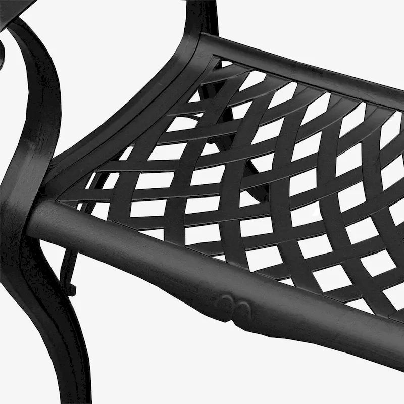 Ensemble de salle à manger rond en treillis de maille d'extérieur de 48 pouces avec quatre chaises - S/O