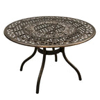 Ensemble de salle à manger rond en treillis de maille d'extérieur de 48 pouces avec quatre chaises - S/O
