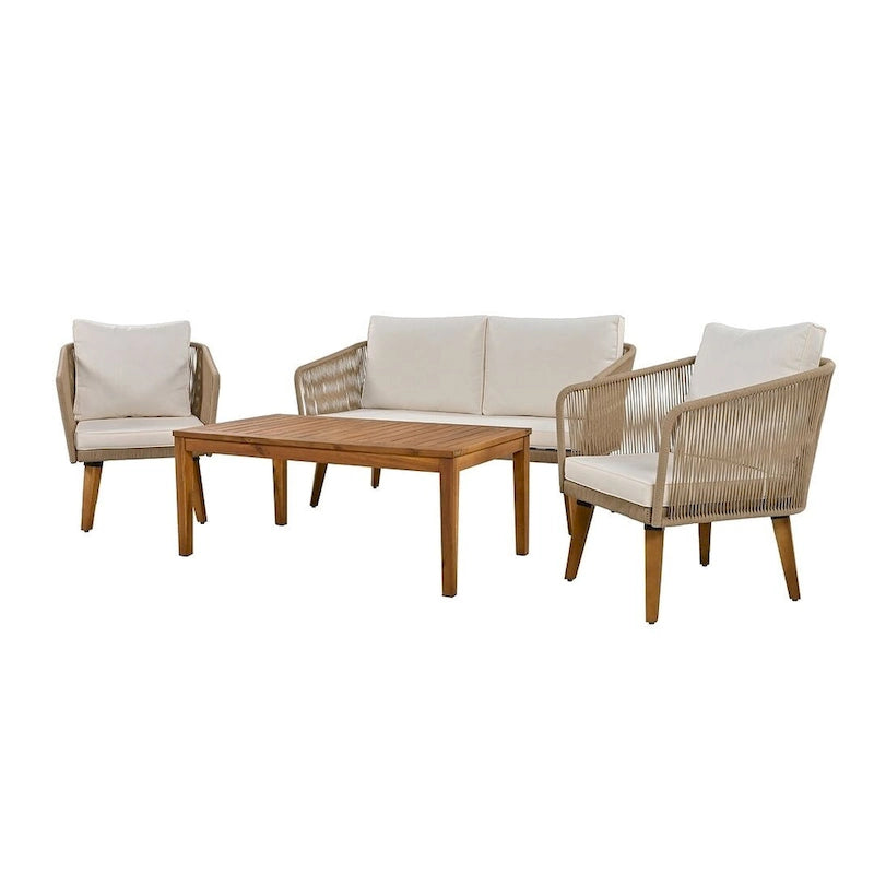 Ensemble de conversation de 4 pièces pour patio extérieur