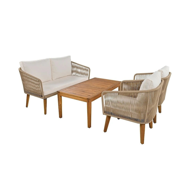 Ensemble de conversation de 4 pièces pour patio extérieur