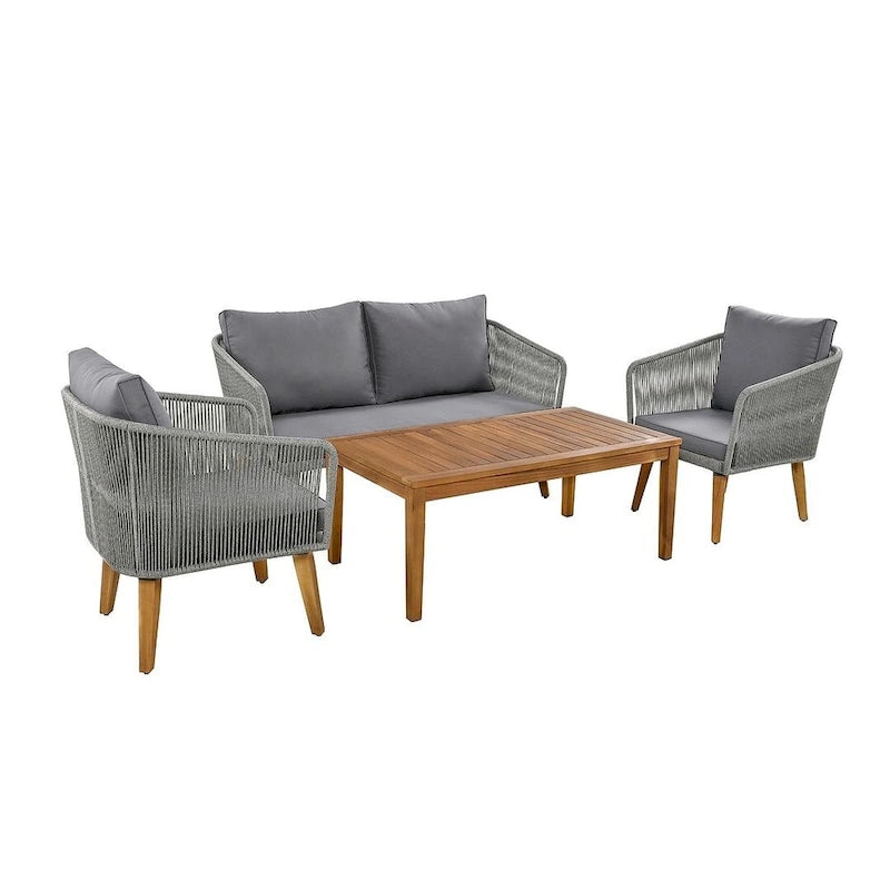 Ensemble de conversation de 4 pièces pour patio extérieur