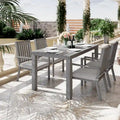Ensembles de salle à manger de patio 5 pièces Table à manger d'extérieur en aluminium avec 4 chaises