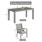 Ensembles de salle à manger de patio 5 pièces Table à manger d'extérieur en aluminium avec 4 chaises