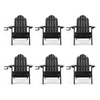 Chaises de jardin pliables LUE BONA en HDPS résistant aux intempéries, avec porte-gobelet, lot de 6 - 35P x 30L x 36,2H