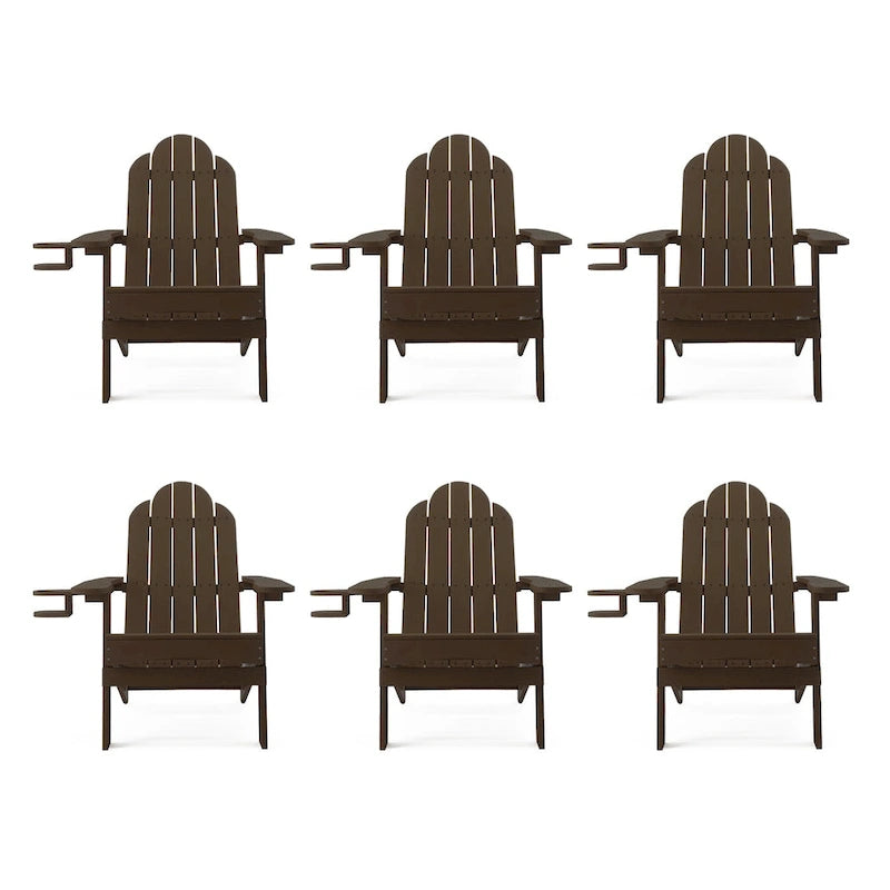 Chaises de jardin pliables LUE BONA en HDPS résistant aux intempéries, avec porte-gobelet, lot de 6 - 35P x 30L x 36,2H