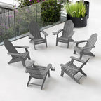 Chaises de jardin pliables LUE BONA en HDPS résistant aux intempéries, avec porte-gobelet, lot de 6 - 35P x 30L x 36,2H