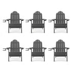 Chaises de jardin pliables LUE BONA en HDPS résistant aux intempéries, avec porte-gobelet, lot de 6 - 35P x 30L x 36,2H