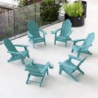 Chaises de jardin pliables LUE BONA en HDPS résistant aux intempéries, avec porte-gobelet, lot de 6 - 35P x 30L x 36,2H