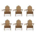 Chaises de jardin pliables LUE BONA en HDPS résistant aux intempéries, avec porte-gobelet, lot de 6 - 35P x 30L x 36,2H