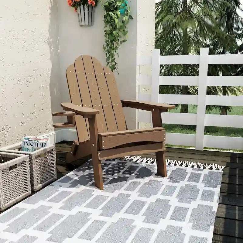 Chaises de jardin pliables LUE BONA en HDPS résistant aux intempéries, avec porte-gobelet, lot de 6 - 35P x 30L x 36,2H