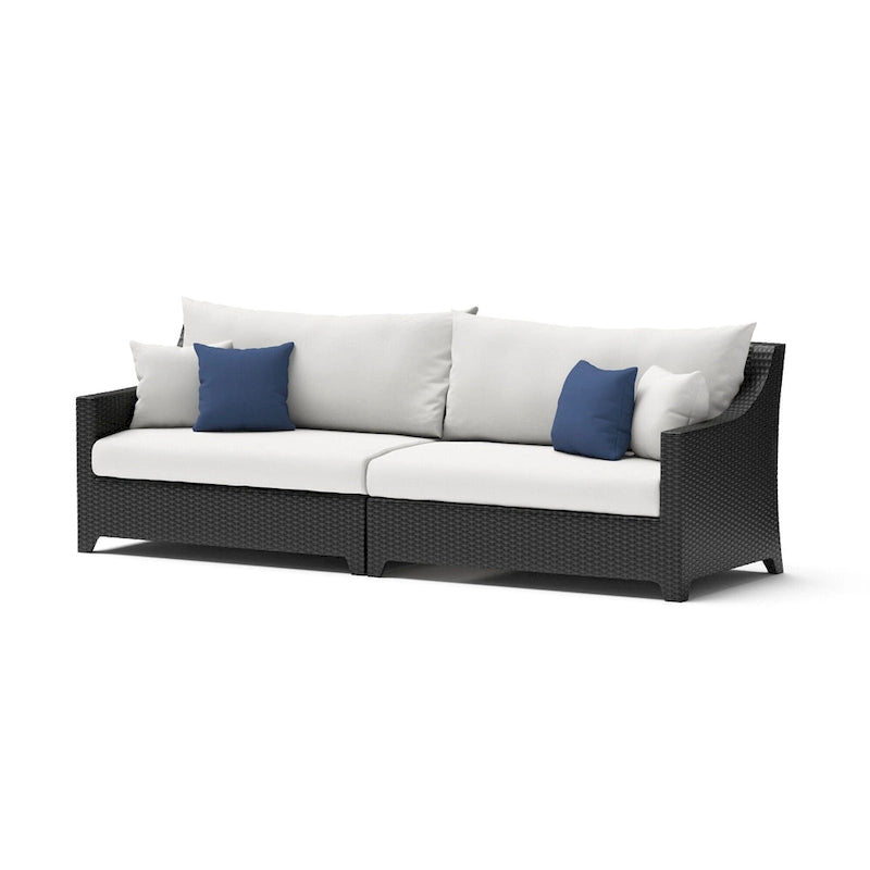 Ensemble Deco 8 pièces Sunbrella de salon de jardin avec foyer et chaises à mouvement de balancier