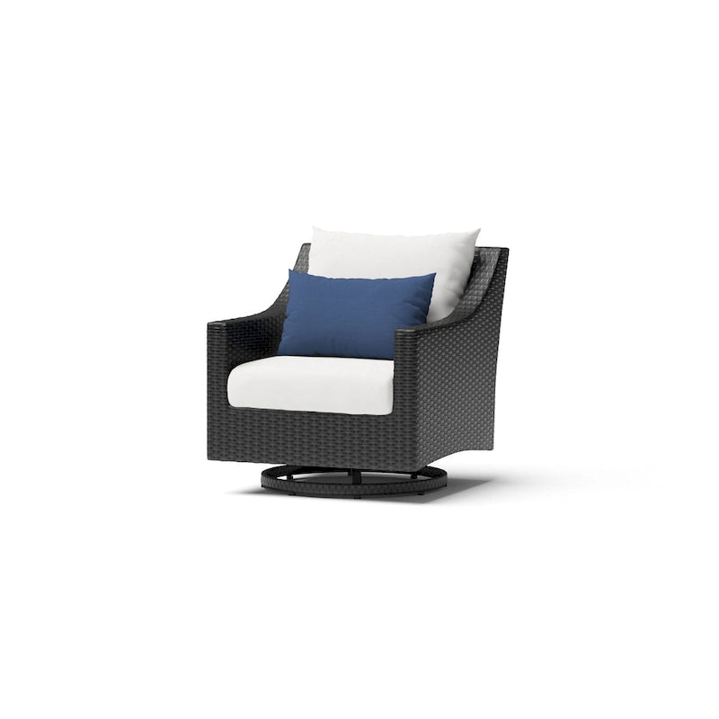 Ensemble Deco 8 pièces Sunbrella de salon de jardin avec foyer et chaises à mouvement de balancier