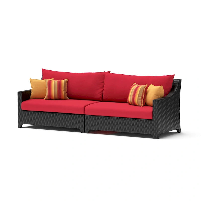 Ensemble Deco 8 pièces Sunbrella de salon de jardin avec foyer et chaises à mouvement de balancier