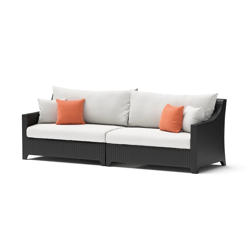 Ensemble Deco 8 pièces Sunbrella de salon de jardin avec foyer et chaises à mouvement de balancier