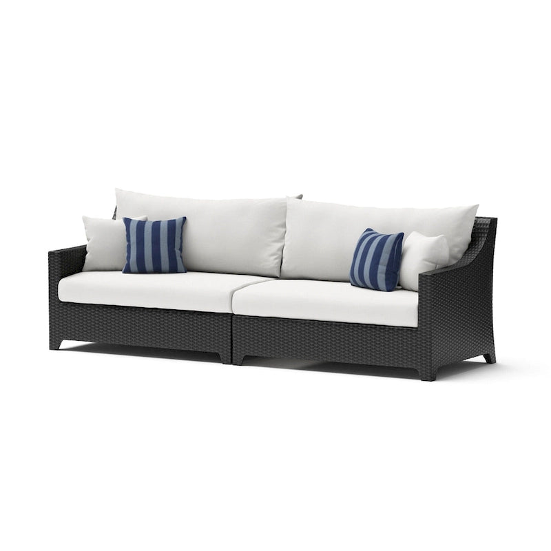 Ensemble Deco 8 pièces Sunbrella de salon de jardin avec foyer et chaises à mouvement de balancier