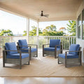 Gymojoy Chaises de Salle à Manger d'Extérieur Lot de 4 Chaises de Patio - Gris