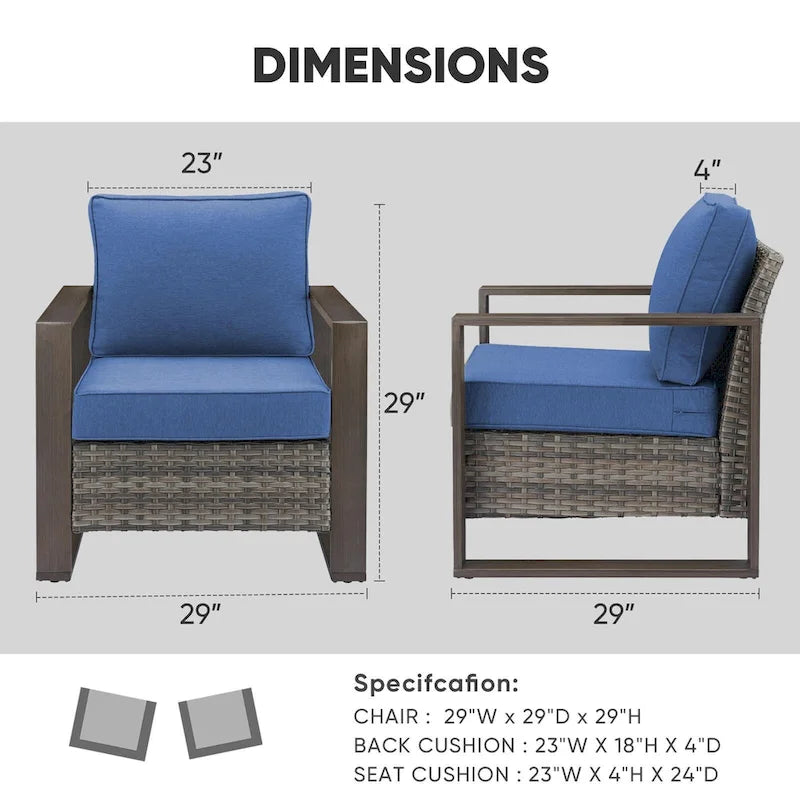 Gymojoy Chaises de Salle à Manger d'Extérieur Lot de 4 Chaises de Patio - Gris