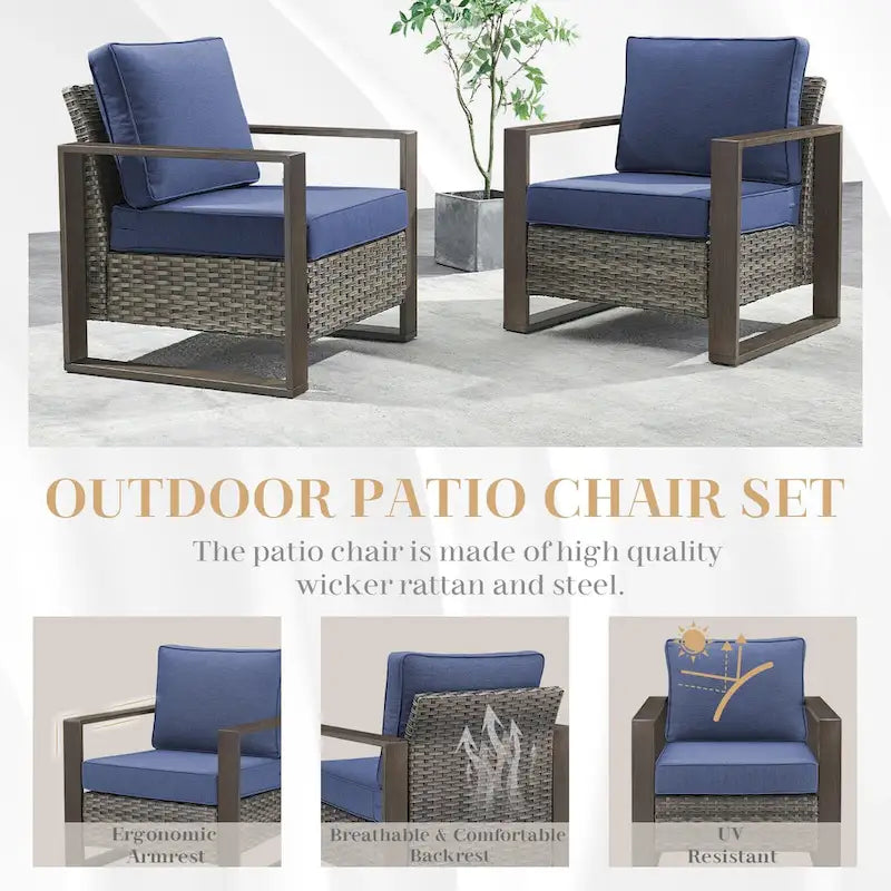 Gymojoy Chaises de Salle à Manger d'Extérieur Lot de 4 Chaises de Patio - Gris