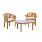Salon de jardin Chic Teak Peanut en teck, 3 pièces, 2 chaises et table basse