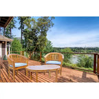Salon de jardin Chic Teak Peanut en teck, 3 pièces, 2 chaises et table basse