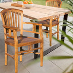 Ensemble de 7 pièces table/chaises en bois de teck Chic Teak avec coussins