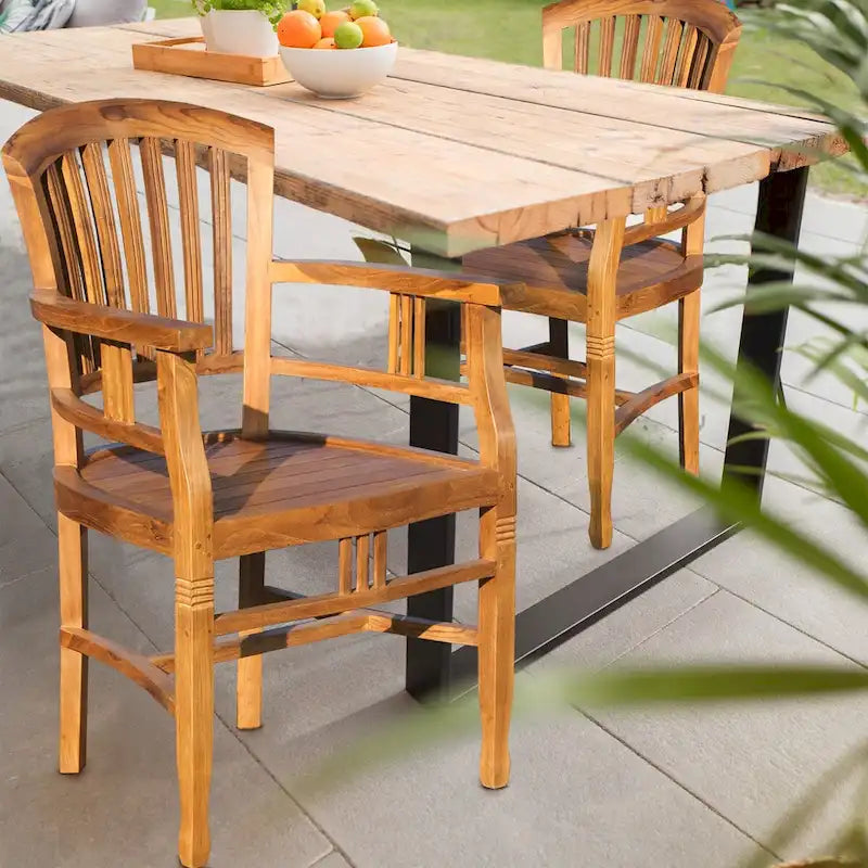 Ensemble de 7 pièces table/chaises en bois de teck Chic Teak avec coussins