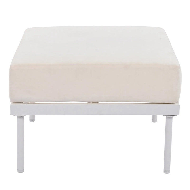 Ensemble de canapé d'angle de terrasse 8 pièces avec table basse en verre trempé