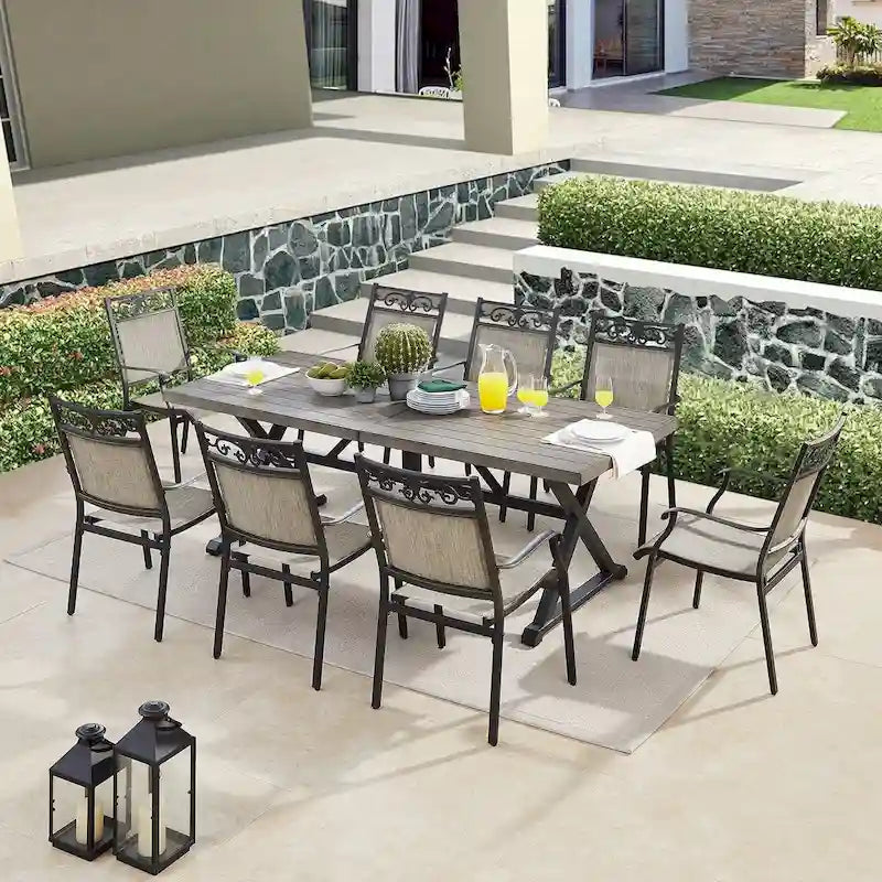 Ensemble de salle à manger extérieur avec 8 chaises et 1 table de salle à manger