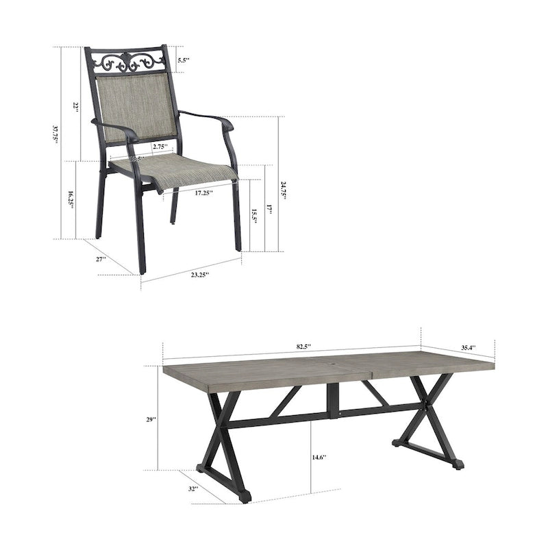 Ensemble de salle à manger extérieur avec 8 chaises et 1 table de salle à manger