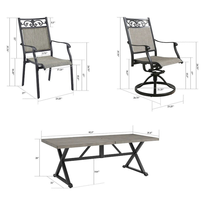 Ensemble de salle à manger extérieur avec 8 chaises et 1 table de salle à manger