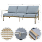 Ensemble de conversation en aluminium 5 places pour patio avec 2 chaises pivotantes, une causeuse et une table basse