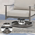 Ensemble de conversation en aluminium 5 places pour patio avec 2 chaises pivotantes, une causeuse et une table basse