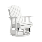 Chaise Adirondack pivotante Sami de 31 pouces pour l'extérieur, à lattes, finition blanche