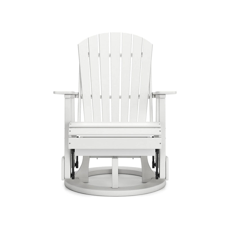 Chaise Adirondack pivotante Sami de 31 pouces pour l'extérieur, à lattes, finition blanche