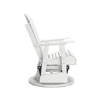 Chaise Adirondack pivotante Sami de 31 pouces pour l'extérieur, à lattes, finition blanche