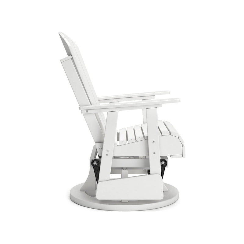 Chaise Adirondack pivotante Sami de 31 pouces pour l'extérieur, à lattes, finition blanche