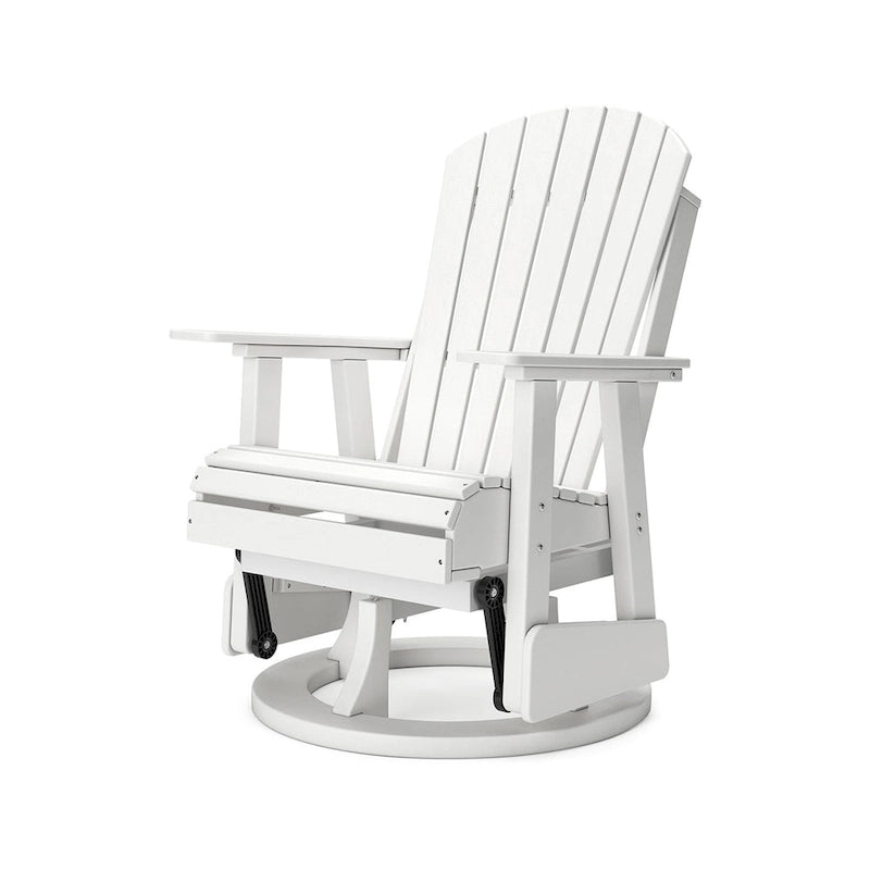 Chaise Adirondack pivotante Sami de 31 pouces pour l'extérieur, à lattes, finition blanche