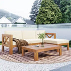 Ensemble de canapé d'angle d'extérieur 5 pièces avec coussins
