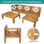 Ensemble de canapé d'angle d'extérieur 5 pièces avec coussins