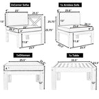 Ensemble de canapé d'angle d'extérieur 5 pièces avec coussins