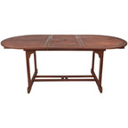 Table de salle à manger pliante ovale d'extérieur en bois d'acacia
