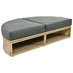 Ensemble de lit de repos en rotin tressé pour terrasse avec auvent rétractable et oreillers