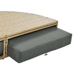 Ensemble de lit de repos en rotin tressé pour terrasse avec auvent rétractable et oreillers