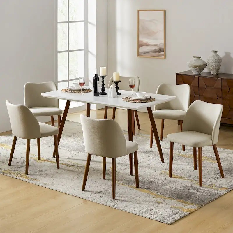 Chaise de salle à manger en bois massif rembourrée
