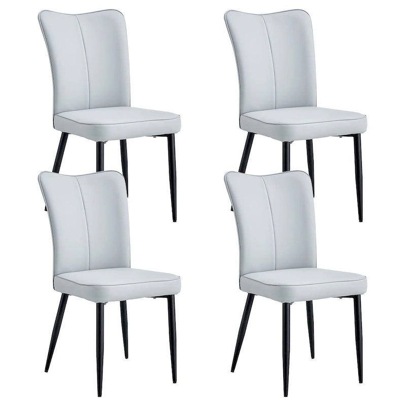 Chaises de salle à manger modernes minimalistes en cuir PU – Lot de 4