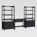 Saracina Home 3pc Transitional Fluted Writing Desk with 2 Wide Bookcases