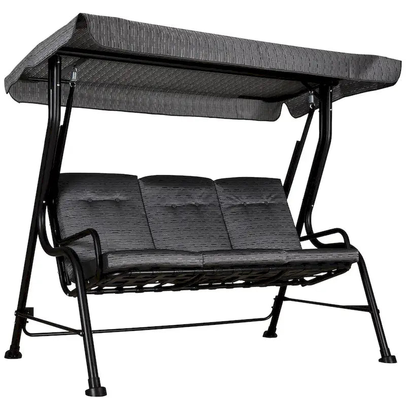 Balancelle de jardin 3 places avec auvent réglable et coussin amovible