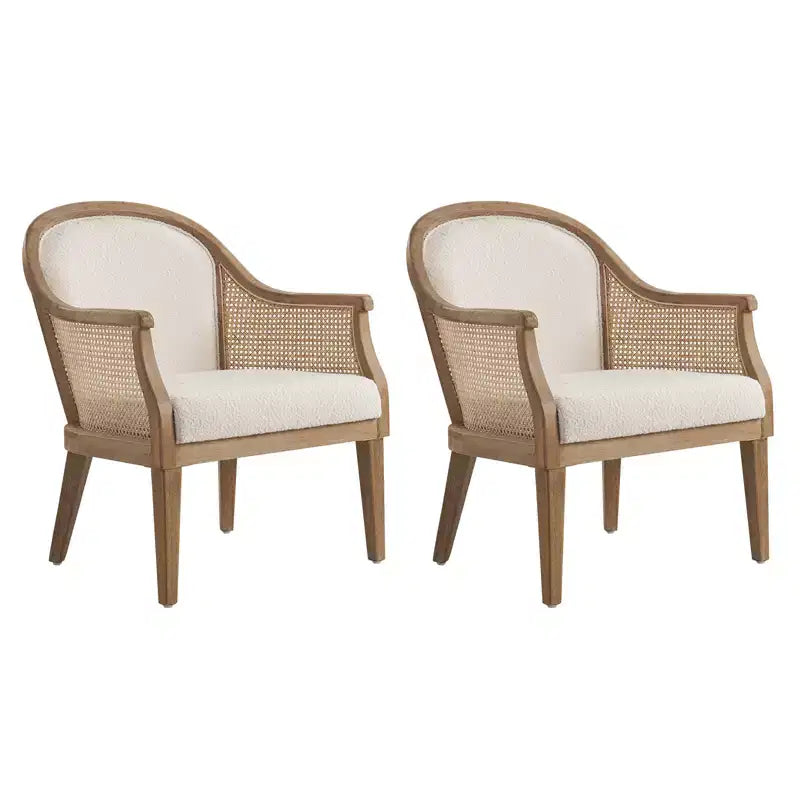 Fauteuil en bois massif et rotin Gordon Farmhouse, lot de 2 | HULALA HOME